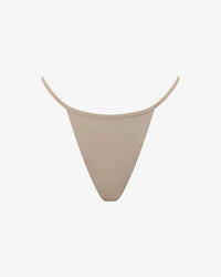 Essentials Bottom in Sand - high-cut swim bottom, front view